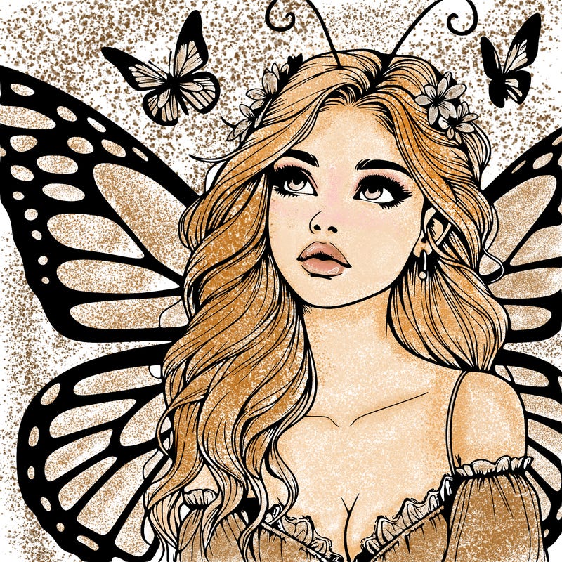butterfly fairy realistic girl
