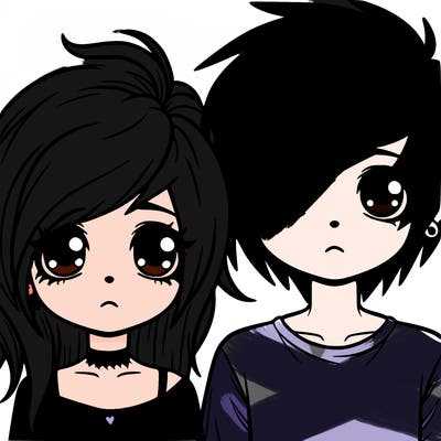 emo girl with an emo boy