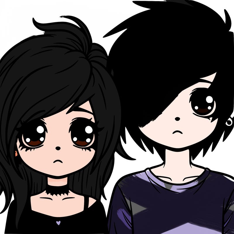 emo girl with an emo boy