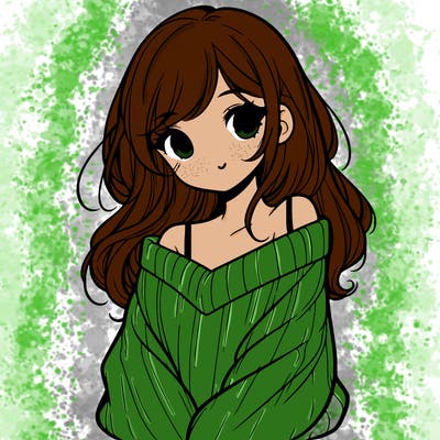 shy pretty girl wearing a sweater that is falling off one shoulder portrait