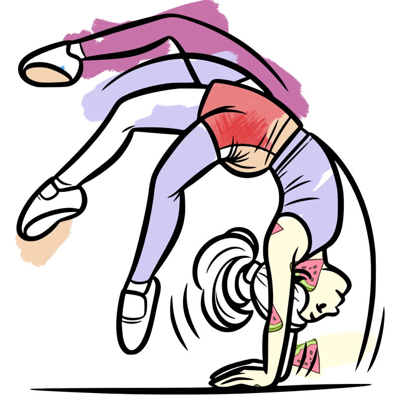 easy gymnast doing a back handspring