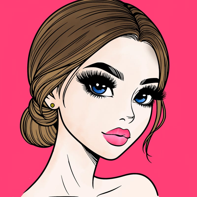realistic girl with lashes