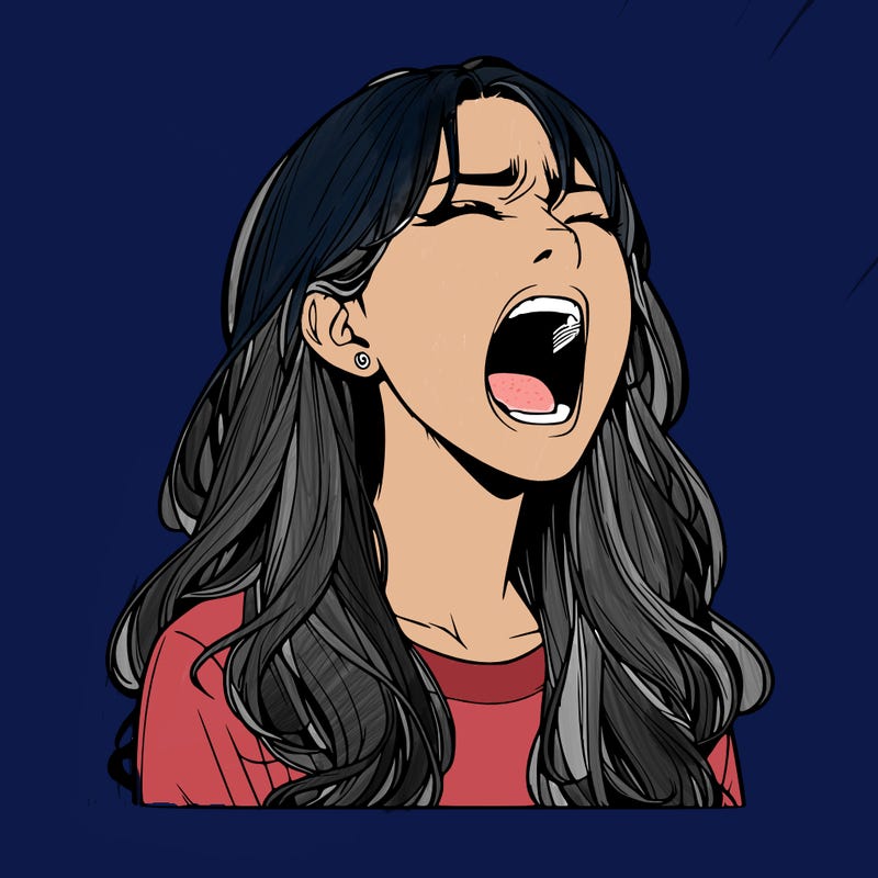 screaming realistic, girl