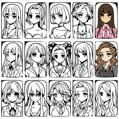 girls that look diffrent anime