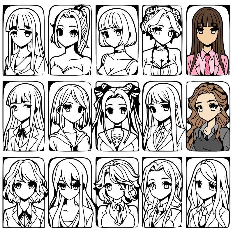 girls that look diffrent anime