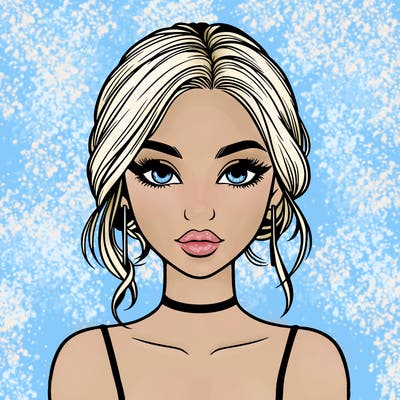 realistic girl with makeup on