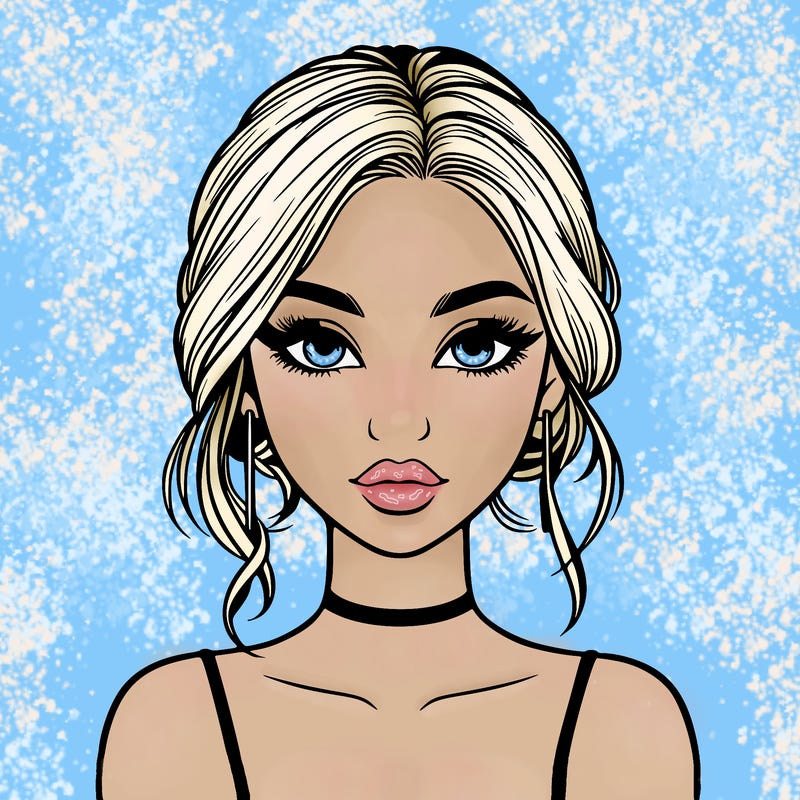 realistic girl with makeup on