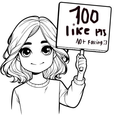 realistic girl holding up a sign