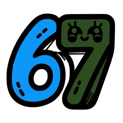 the numbers 67