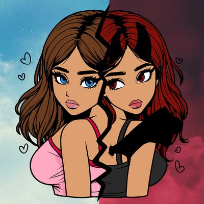 realistic girl split