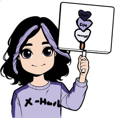 realistic girl holding up a sign