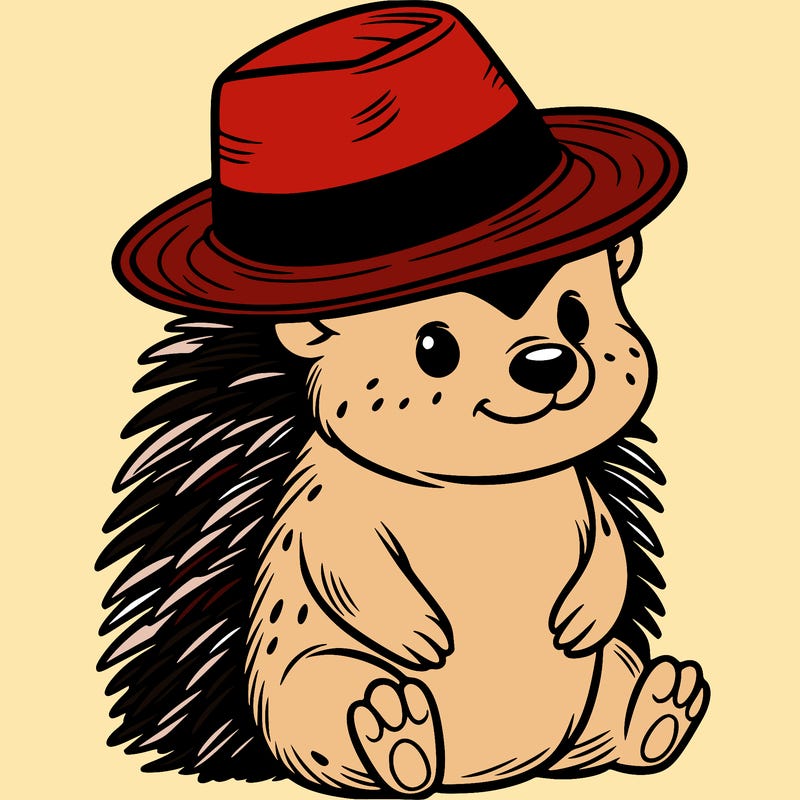 porcupine wearing a fedora