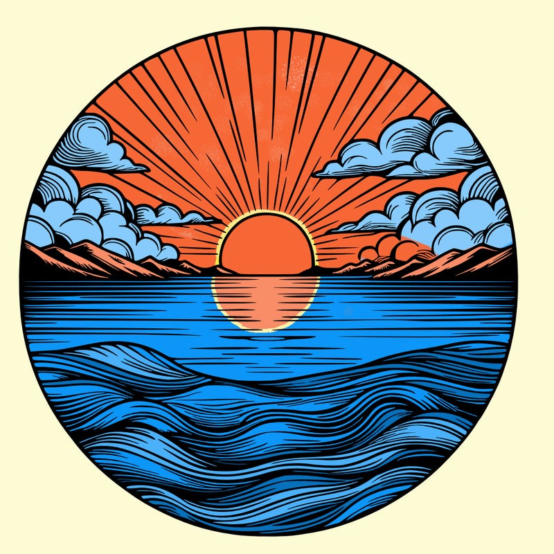 realistic sunset
