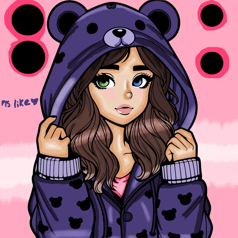 realistic girl in a animal pjs hoodie