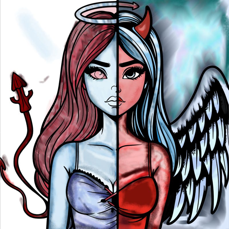 devil vs angel realistic girl