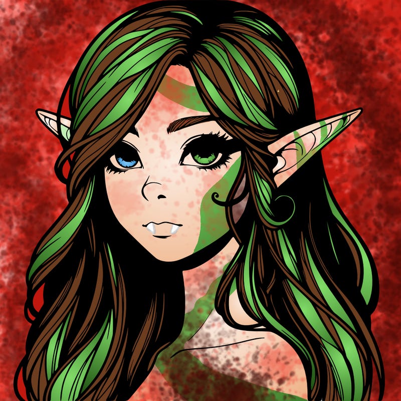 elf girl realistic dark fantasy