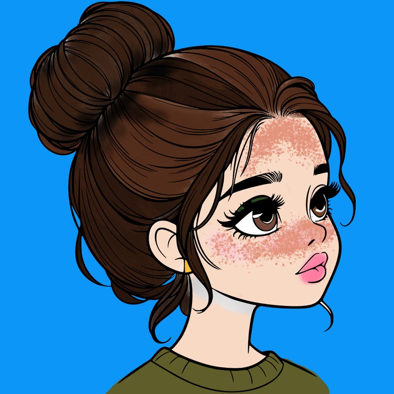 realistic girl with bun