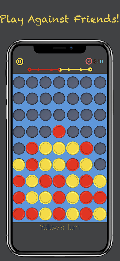 Jeu mobile du jeu de société classique Puissance 4 avec fonction multijoueur locale
