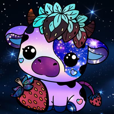 cute strawberry cow