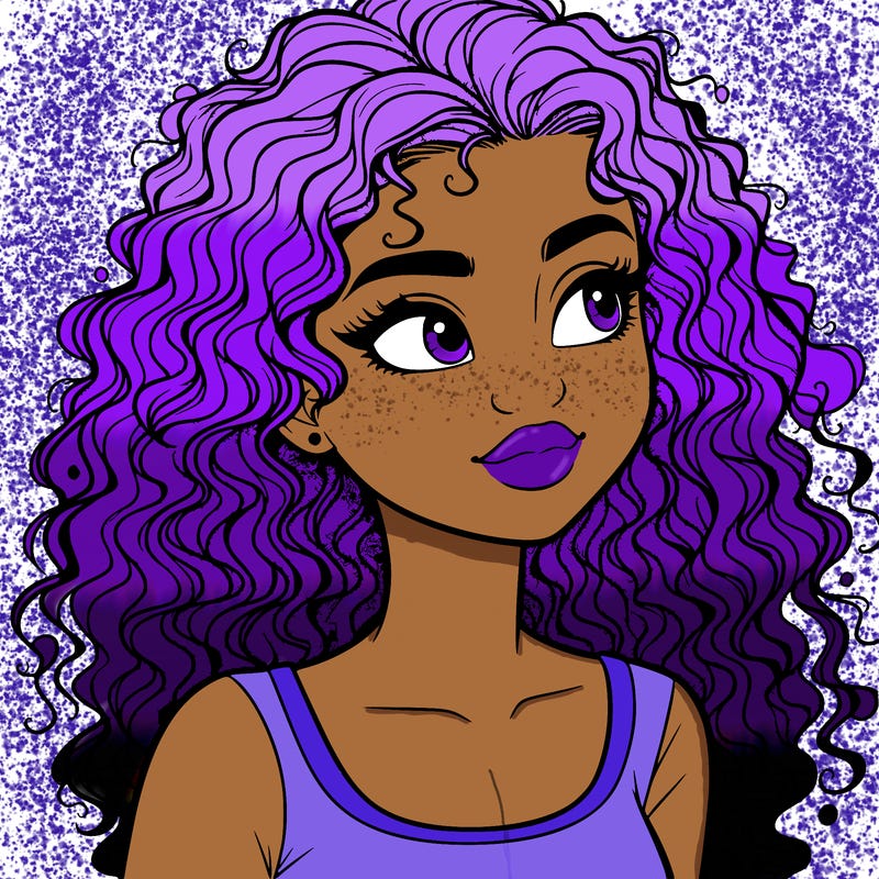 realistic girl with curly hair