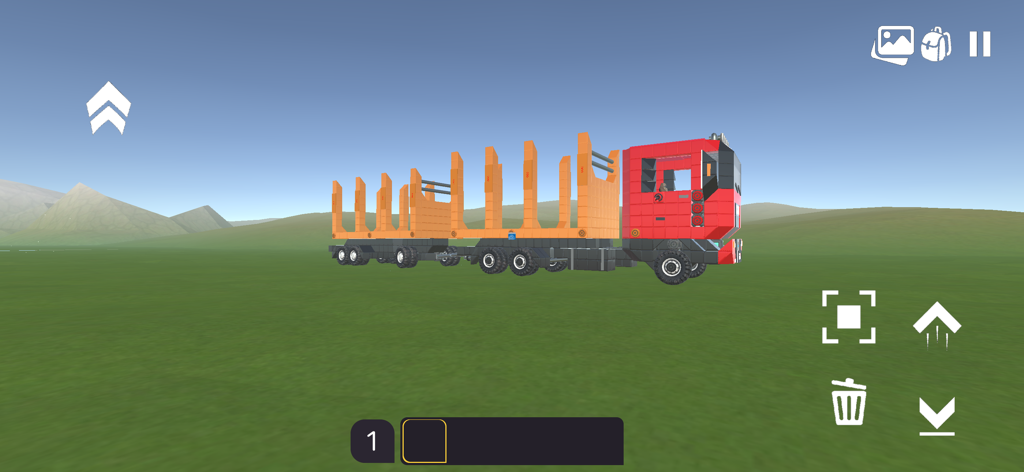 Red and orange mechanical truck construction in Evertech Sandbox