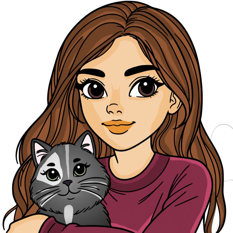 young woman with cat