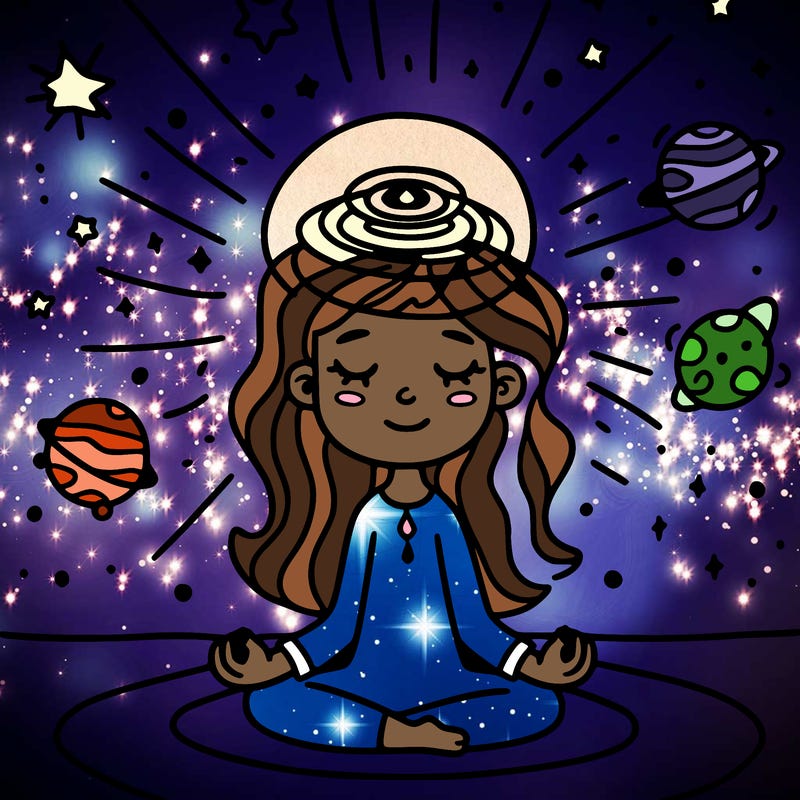girl becoming one with the universe