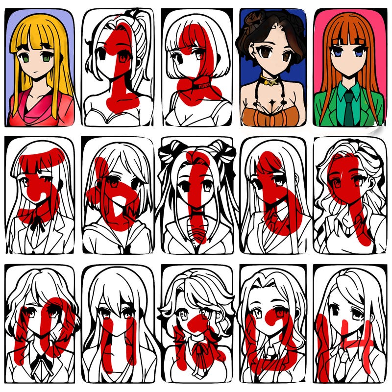 girls that look diffrent anime