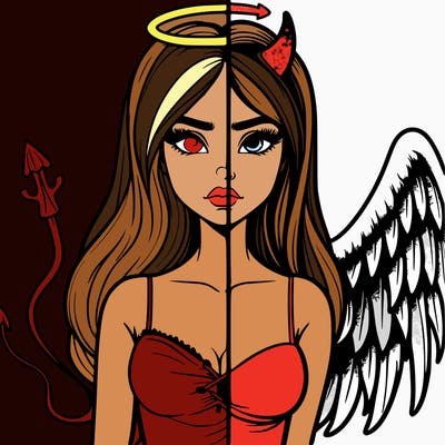 devil vs angel realistic girl