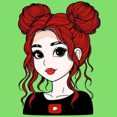 realistic girl with two buns in her hair