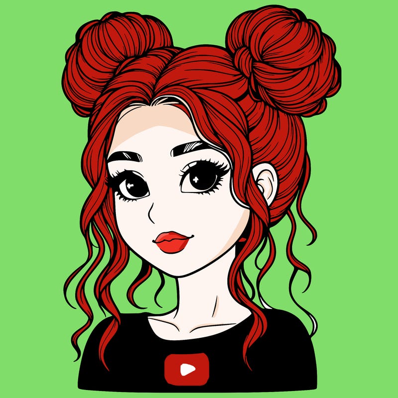 realistic girl with two buns in her hair