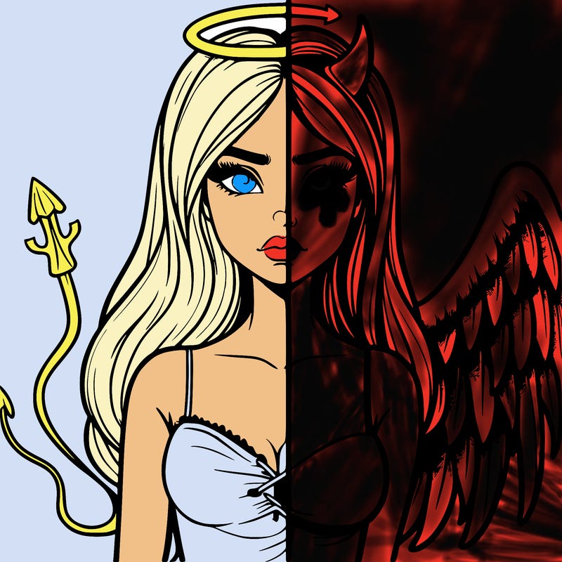 devil vs angel realistic girl