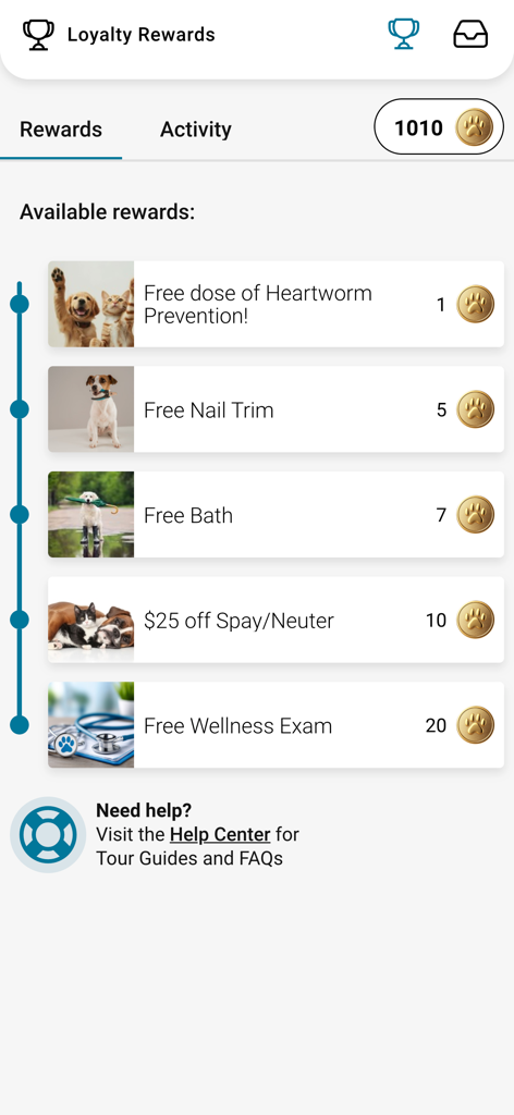 PetPage - PetPageアプリのロイヤルティ報酬表示、獲得したポイントでの無料爪切りや健康診断などの特典