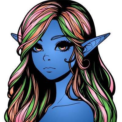 elf girl realistic dark fantasy