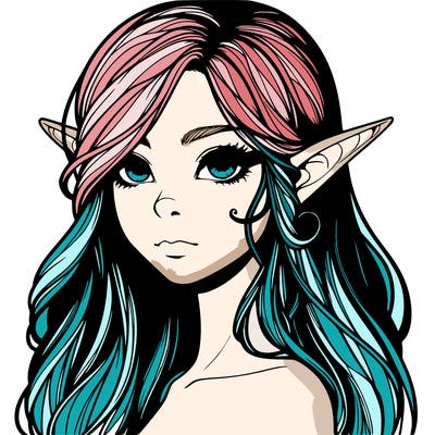 elf girl realistic dark fantasy