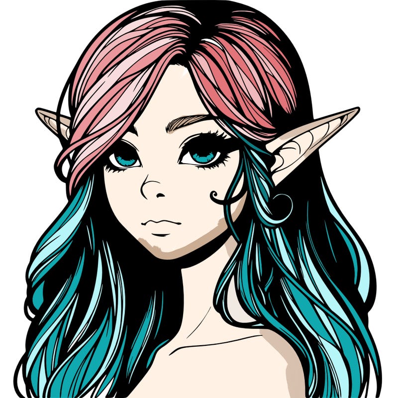 elf girl realistic dark fantasy
