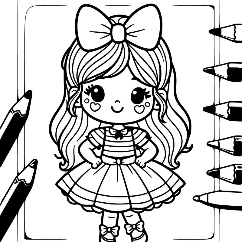 little girl with a bow