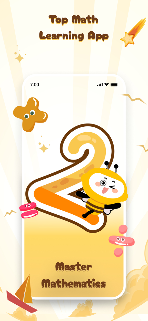 Aplicación de aprendizaje de matemáticas de 2º grado Prodigy 2 con mascota de abeja de dibujos animados
