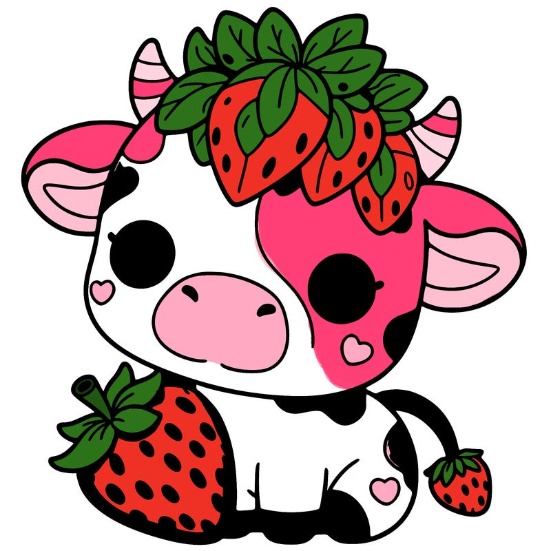 cute strawberry cow
