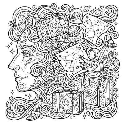 Dive into an imaginative cosmic journey with this unique Witch Head Nebula coloring page. It perfectly blends celestial wonders with the excitement of a galactic vacation, inviting you to color a universe of your own design.