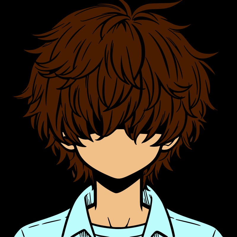 manga boy fluffy hair covering his eyes