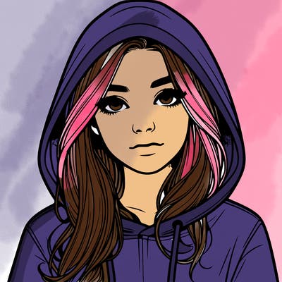 realistic girl with a hoodie