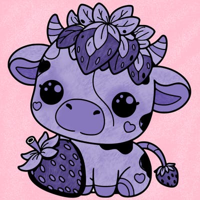 cute strawberry cow