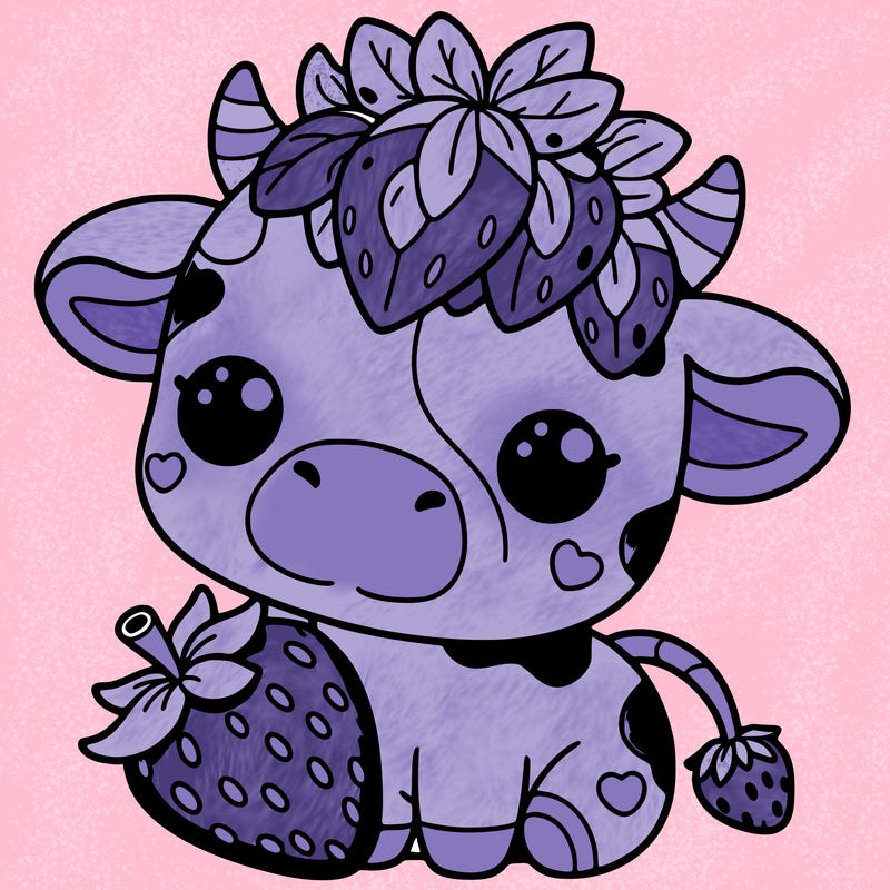 cute strawberry cow