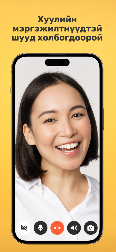 LawMax - Хуулийн зөвлөгөө - Interfaz de videollamada de la aplicación LawMax para consulta directa con un profesional legal