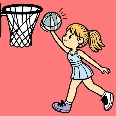 a netballer shooting a hoop