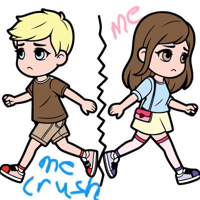 two lovers separating