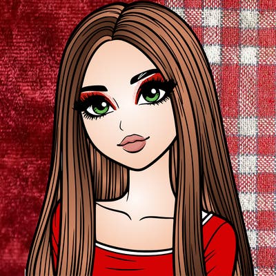 realistic girl with straight and long hair