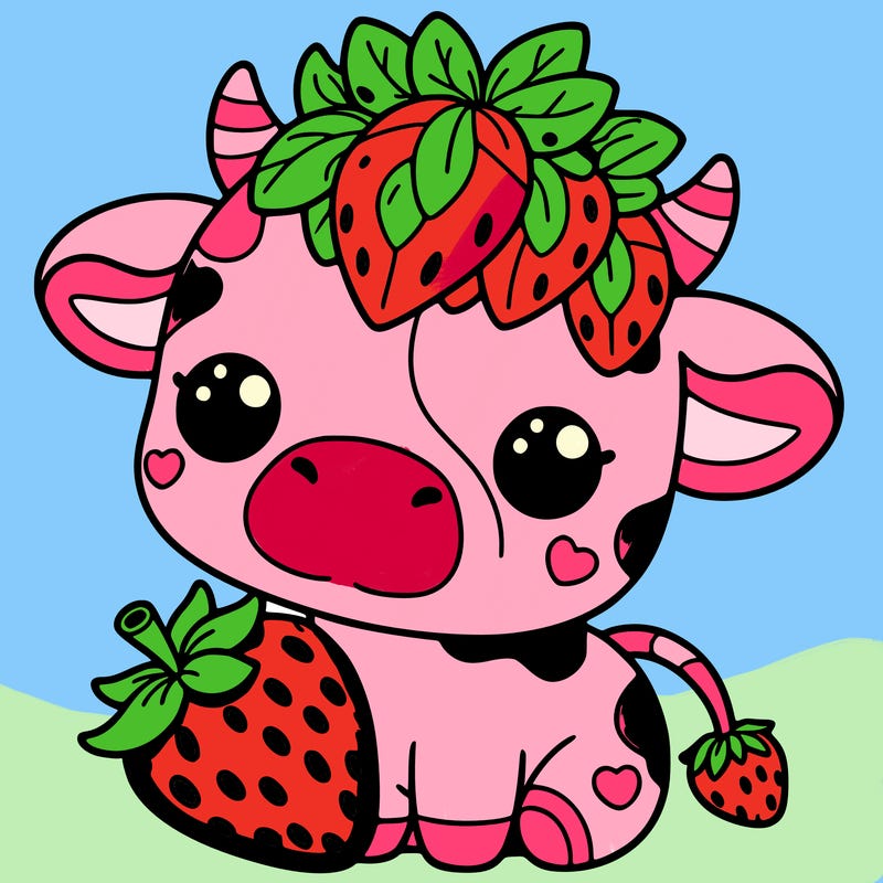 cute strawberry cow