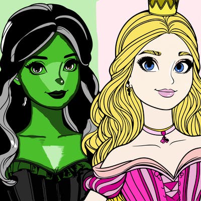 elfaba and glinda realistic girls